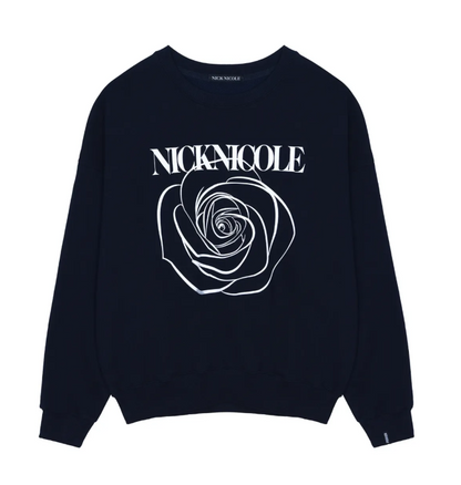 韓國 Nick Nicole ROSE PRINTING SWEATSHIRT【NN038】