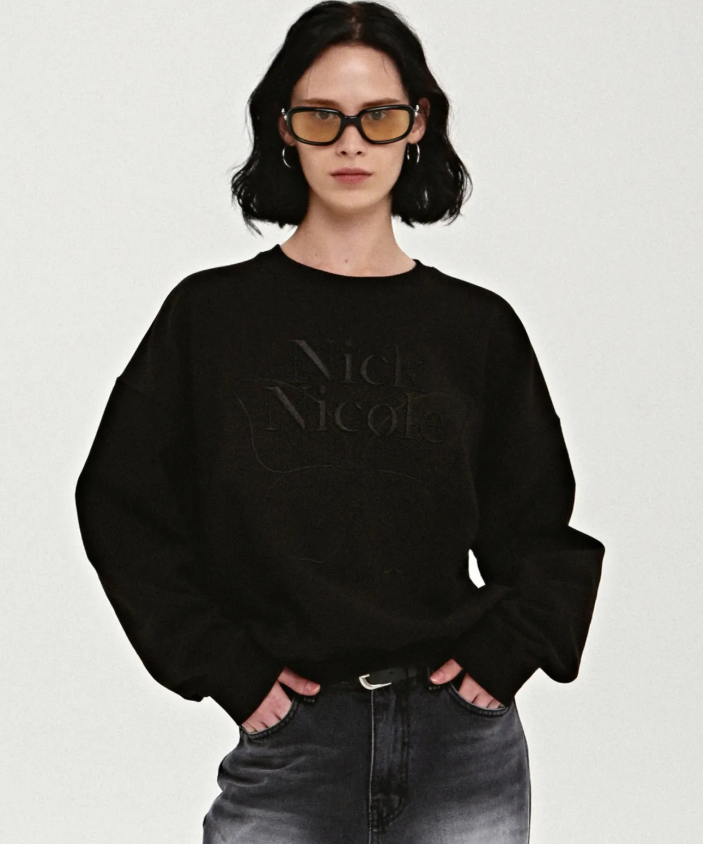 韓國 Nick Nicole VOLUME BUTTERFLY SIGNATURE SWEATSHIRT【NN042】