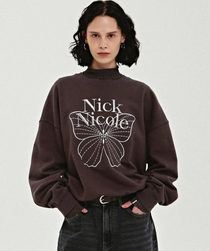 韓國 Nick Nicole VOLUME BUTTERFLY SIGNATURE SWEATSHIRT【NN042】