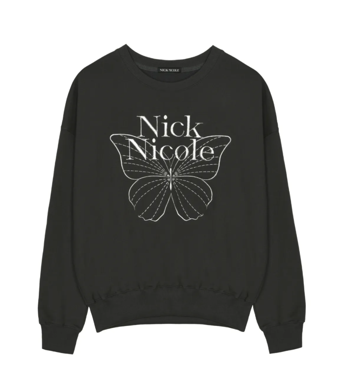 韓國 Nick Nicole VOLUME BUTTERFLY SIGNATURE SWEATSHIRT【NN042】