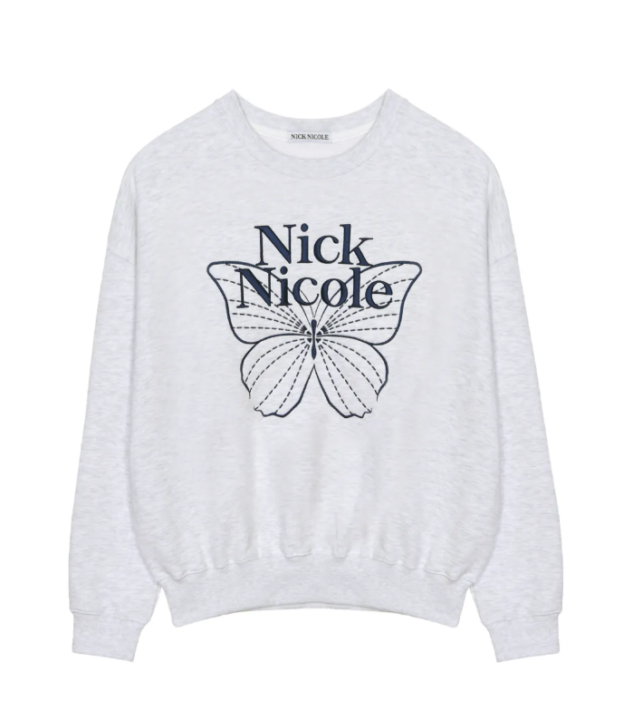 韓國 Nick Nicole VOLUME BUTTERFLY SIGNATURE SWEATSHIRT【NN042】