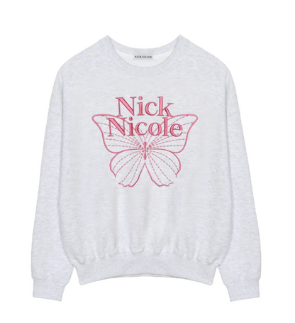 韓國 Nick Nicole VOLUME BUTTERFLY SIGNATURE SWEATSHIRT【NN042】