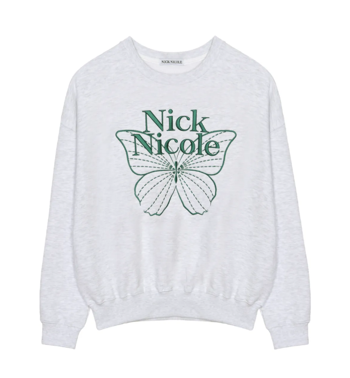 韓國 Nick Nicole VOLUME BUTTERFLY SIGNATURE SWEATSHIRT【NN042】