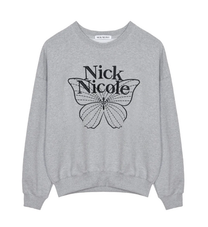 韓國 Nick Nicole VOLUME BUTTERFLY SIGNATURE SWEATSHIRT【NN042】