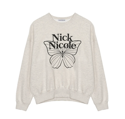 韓國 Nick Nicole VOLUME BUTTERFLY SIGNATURE SWEATSHIRT【NN042】