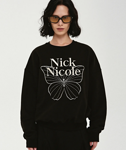 韓國 Nick Nicole VOLUME BUTTERFLY SIGNATURE SWEATSHIRT【NN042】