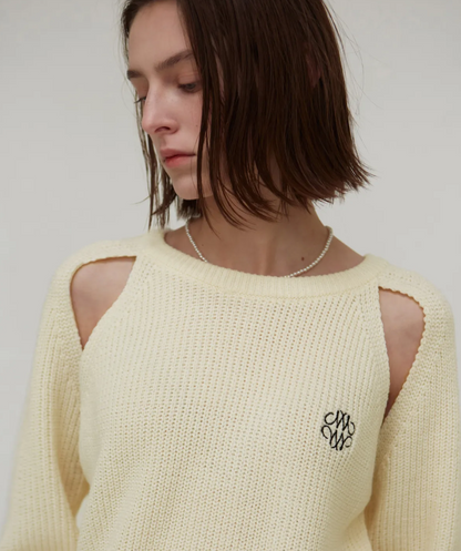 韓國 Nick Nicole RIBBED CUT OUT KNIT【NN044】