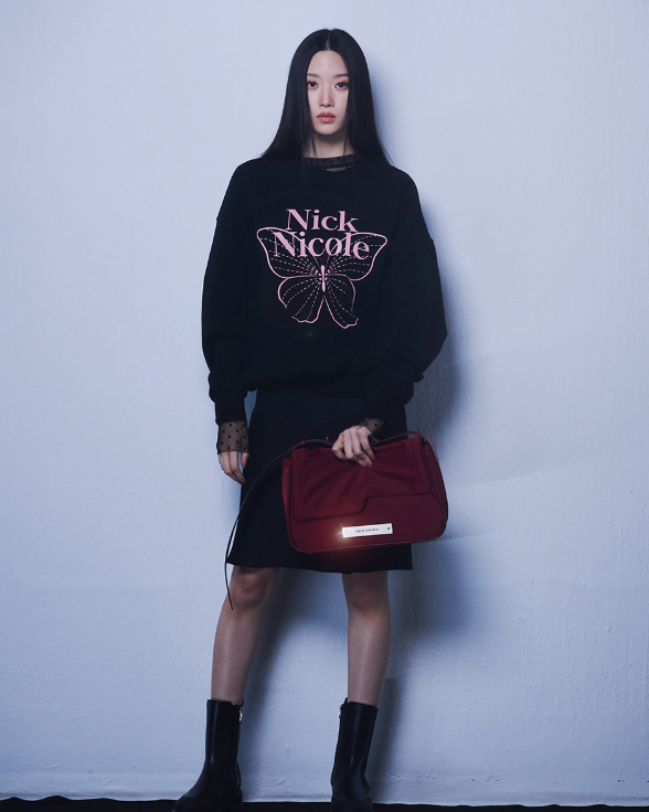 韓國 Nick Nicole CRYSTAL WAVE POINT MESSENGER BAG【NN032】