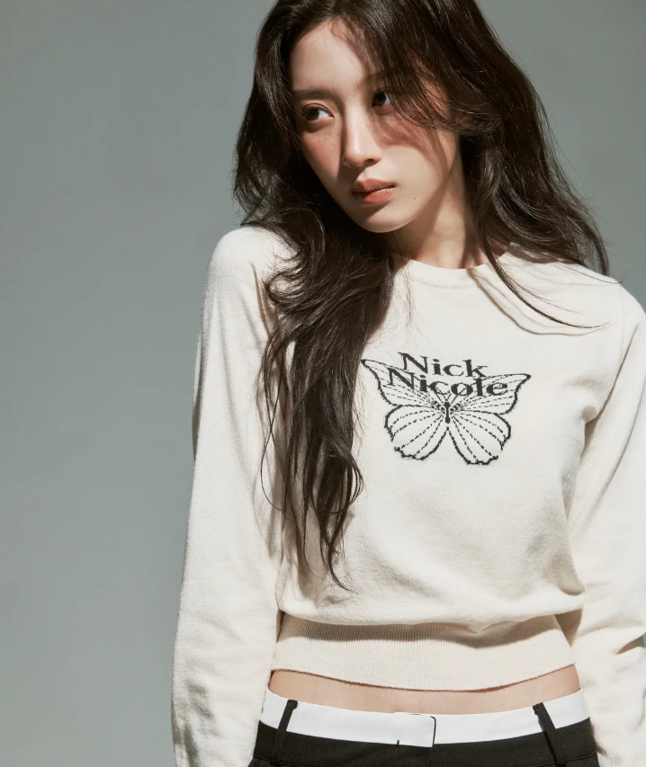 韓國 Nick Nicole MINI BUTTERFLY SIGNATURE SLEEVE KNIT【NN084】