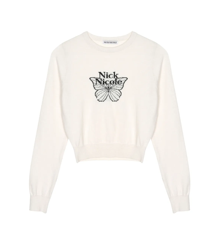 韓國 Nick Nicole MINI BUTTERFLY SIGNATURE SLEEVE KNIT【NN084】