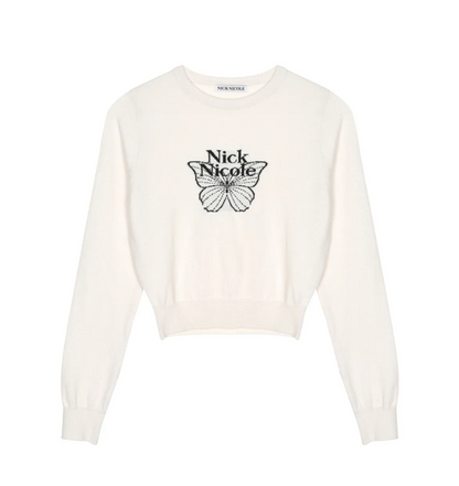 韓國 Nick Nicole MINI BUTTERFLY SIGNATURE SLEEVE KNIT【NN084】