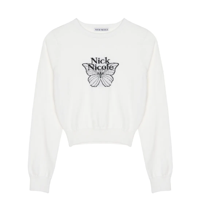 韓國 Nick Nicole MINI BUTTERFLY SIGNATURE SLEEVE KNIT【NN084】