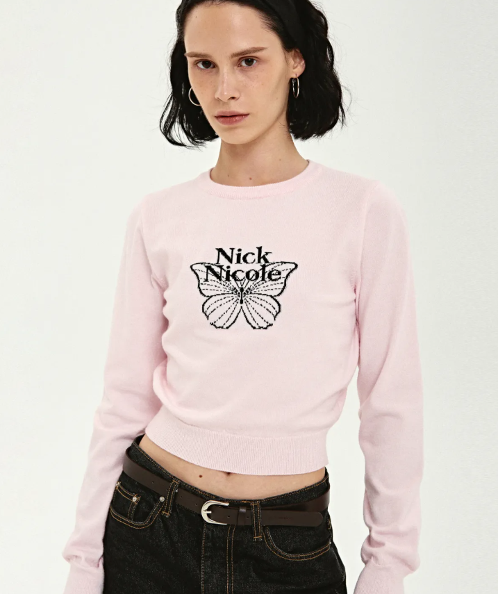 韓國 Nick Nicole MINI BUTTERFLY SIGNATURE SLEEVE KNIT【NN084】