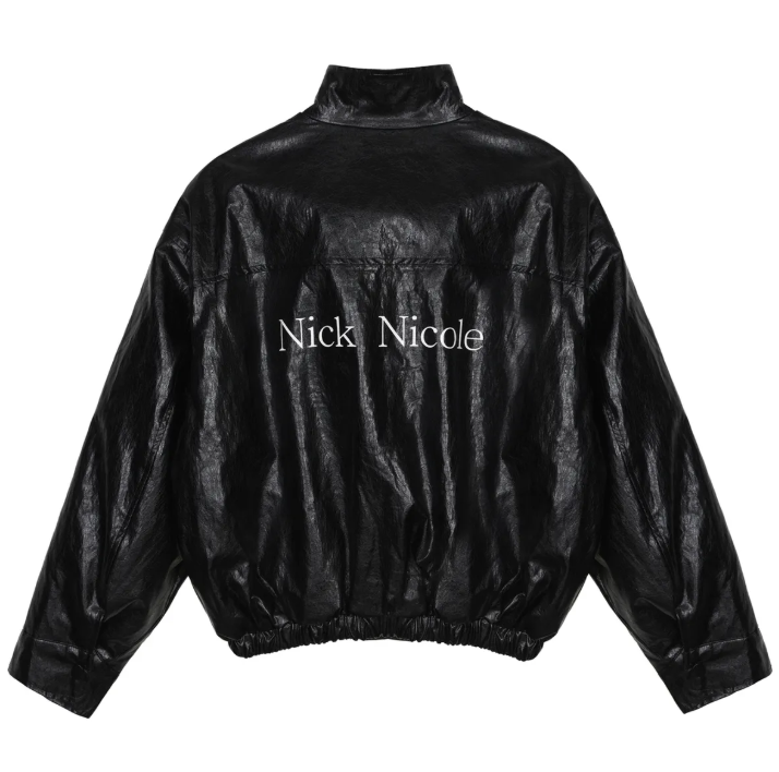 韓國 Nick Nicole LEATHER LOGO PADDING JUMPER【NN078】