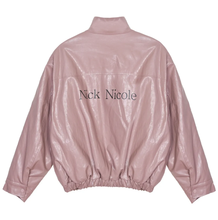 韓國 Nick Nicole LEATHER LOGO PADDING JUMPER【NN078】