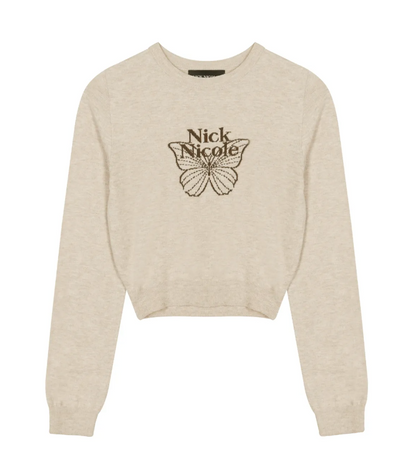 韓國 Nick Nicole MINI BUTTERFLY SIGNATURE SLEEVE KNIT【NN084】