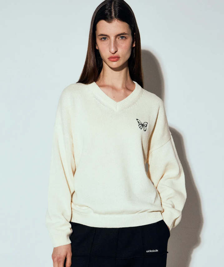 韓國 Nick Nicole BUTTERFLY SIGNATURE PULLOVER KNIT【NN068】