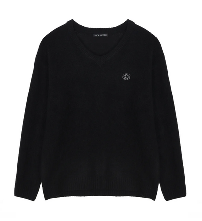 韓國 Nick Nicole CLASSICAL SOFT V SWEATER【NN067】