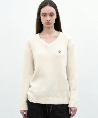 韓國 Nick Nicole CLASSICAL SOFT V SWEATER【NN067】