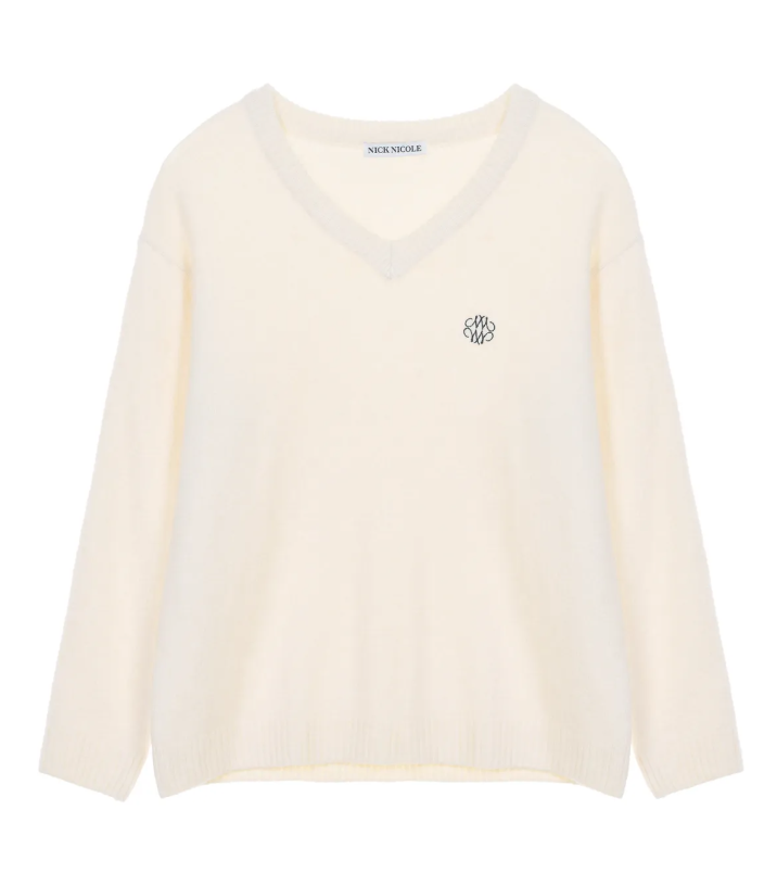 韓國 Nick Nicole CLASSICAL SOFT V SWEATER【NN067】