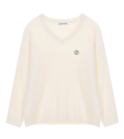 韓國 Nick Nicole CLASSICAL SOFT V SWEATER【NN067】