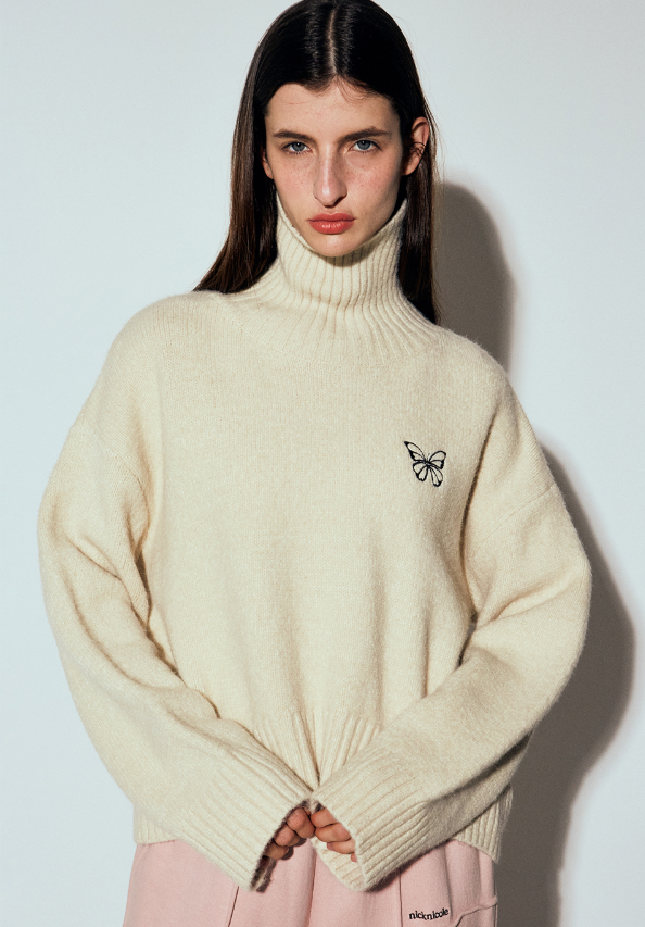 韓國 Nick Nicole TURTLENECK BUTTERFLY SWEATER【NN062】