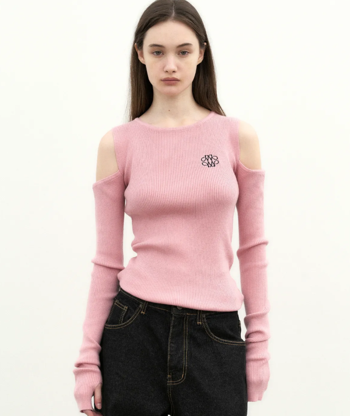 韓國 Nick Nicole WARMER RIBBED OFF SHOULDER KNIT【NN057】