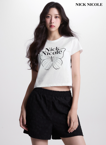 韓國 Nick Nicole BUTTERFLY SIGNATURE CROP TOP (短款)【NN134】