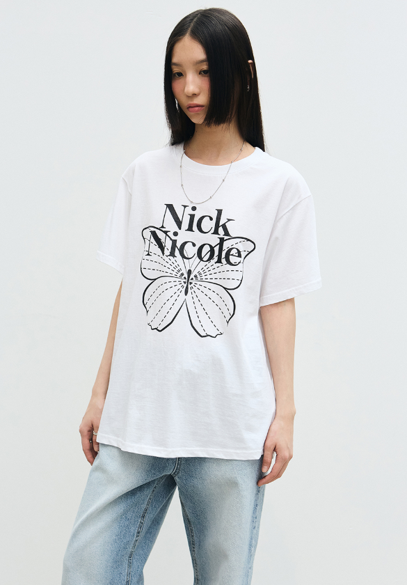 韓國 Nick Nicole BIG BUTTERFLY SLEEVE TOP (長款)【NN136】