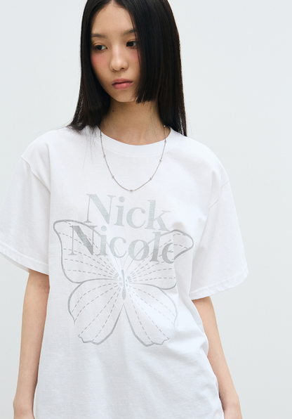 韓國 Nick Nicole BIG BUTTERFLY SLEEVE TOP (長款)【NN136】