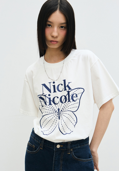 韓國 Nick Nicole BIG BUTTERFLY SLEEVE TOP (長款)【NN136】