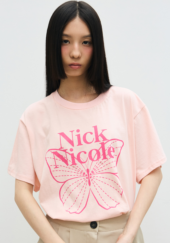 韓國 Nick Nicole BIG BUTTERFLY SLEEVE TOP (長款)【NN136】