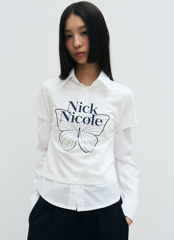 韓國 Nick Nicole BUTTERFLY SIGNATURE CROP TOP (短款)【NN134】