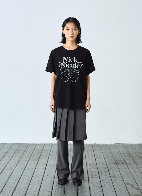 韓國 Nick Nicole BIG BUTTERFLY SLEEVE TOP (長款)【NN136】