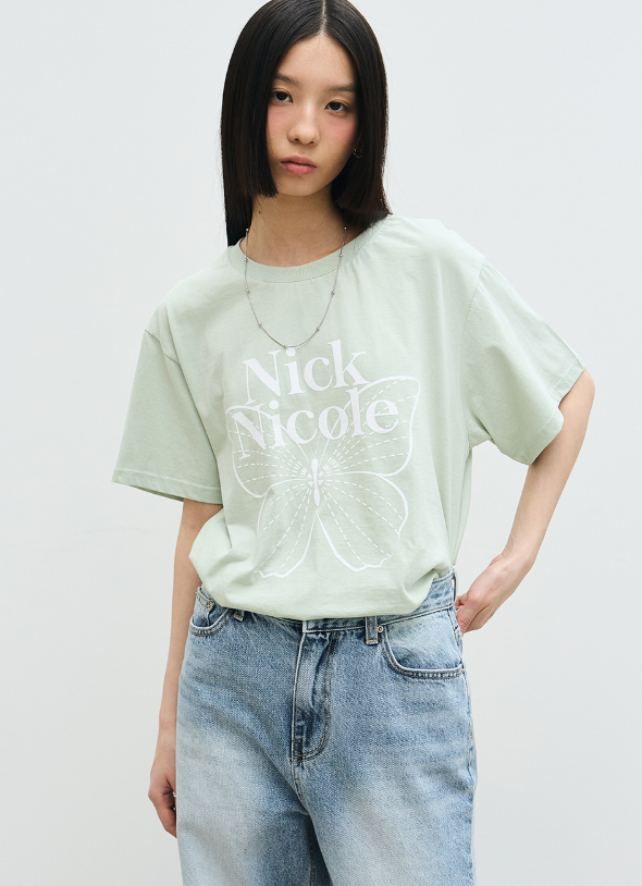 韓國 Nick Nicole BIG BUTTERFLY SLEEVE TOP (長款)【NN136】