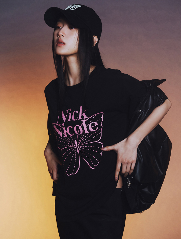 韓國 Nick Nicole BIG BUTTERFLY SLEEVE TOP (長款)【NN136】