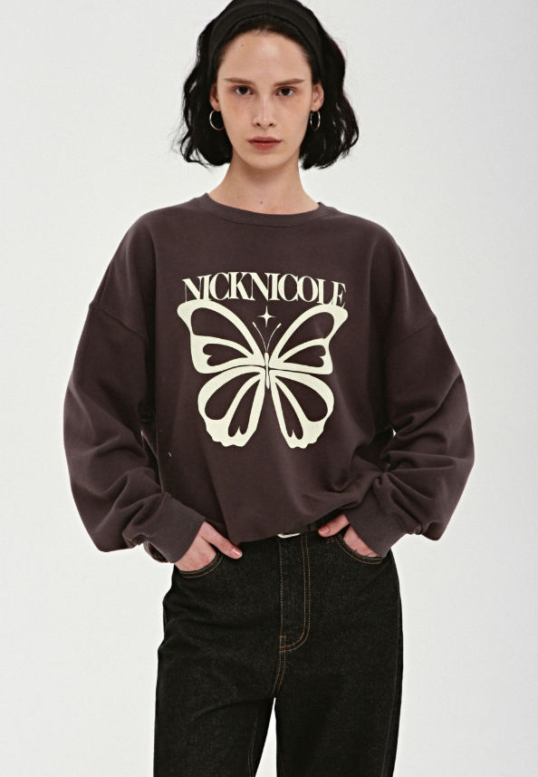 韓國 Nick Nicole BUTTERFLY BOLD TWINKLE SWEATSHIRT【NN138】