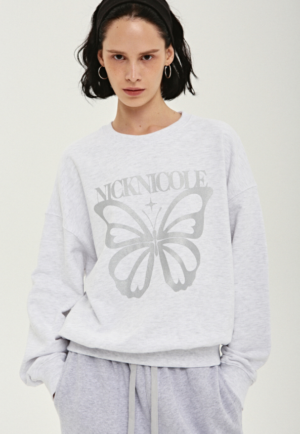 韓國 Nick Nicole BUTTERFLY BOLD TWINKLE SWEATSHIRT【NN138】