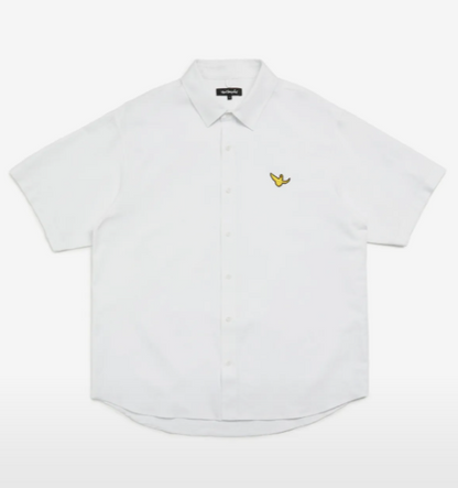 韓國 Mark Gonzales Angel Wappen Linen Short Sleeve Shirt【MG099】