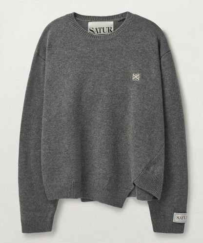 韓國 Satur Dublin Unbalanced Cashmere Blend Knit【SA031】