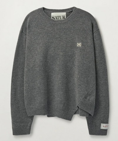 韓國 Satur Dublin Unbalanced Cashmere Blend Knit【SR031】