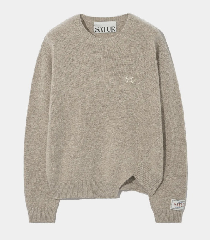 韓國 Satur Dublin Unbalanced Cashmere Blend Knit【SA031】