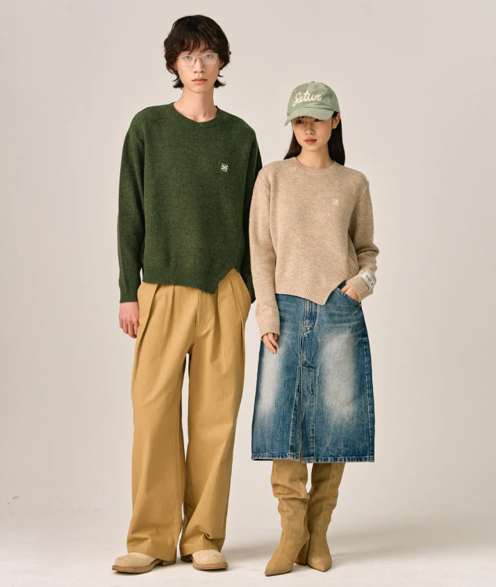 韓國 Satur Dublin Unbalanced Cashmere Blend Knit【SA031】