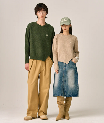 韓國 Satur Dublin Unbalanced Cashmere Blend Knit【SR031】
