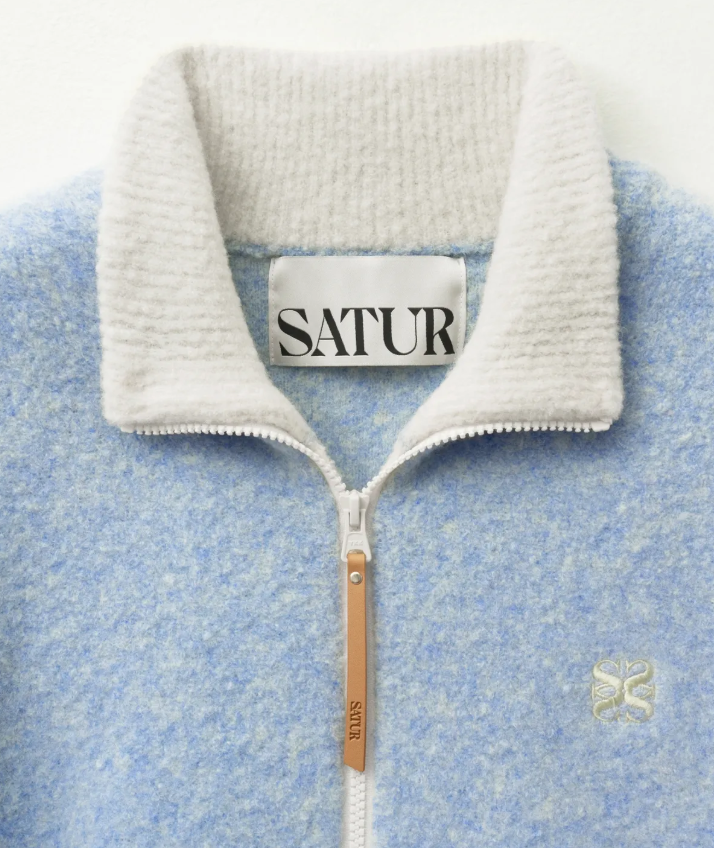 韓國 Satur Fluffy Wool Fleece Knit Zip-up【SA029】