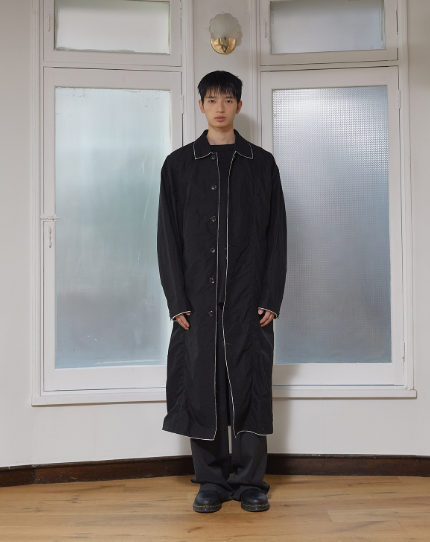 韓國 Matin Kim MEN BACK LOGO POINT NYLON LONG COAT【MK062】