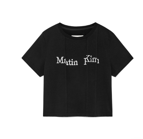 韓國 Matin Kim UNBALANCE TYPO LOGO CROP TOP【MK064】