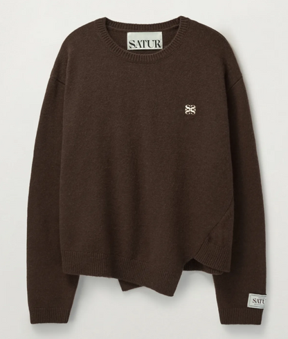 韓國 Satur (W) Dublin Unbalanced Cashmere Blend Knit【SA030】