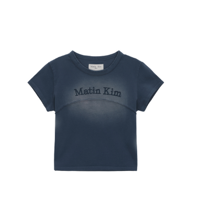 韓國 Matin Kim PIGMENT CUT OUT LOGO CROP TOP【MK066】