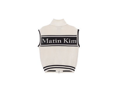 韓國 Matin Kim SPELL POINT STRIPE KNIT VEST【MK093】